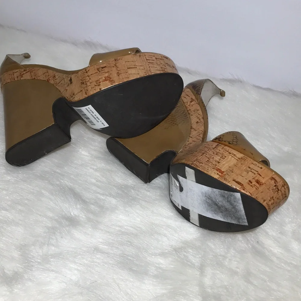 Dolce & Gabanna chunky cork and leather wedges